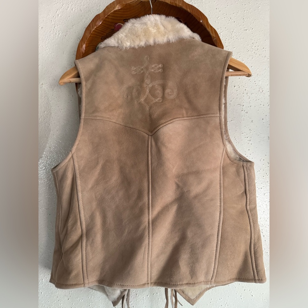Double D Ranch Tan Suede Vest Size Small - Picture 7 of 11